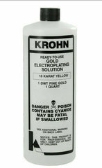 KROHN GOLD PLATING SOLUTION 24K, 18K, 14K, PINK ROSE GOLD GREEN SILVER