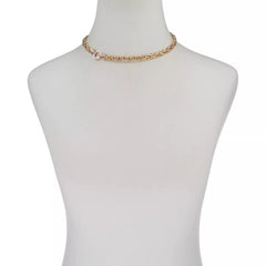 Sevilla Sterling Silver GoldClad Byzantine Necklace with Spinel Clasp. 18"
