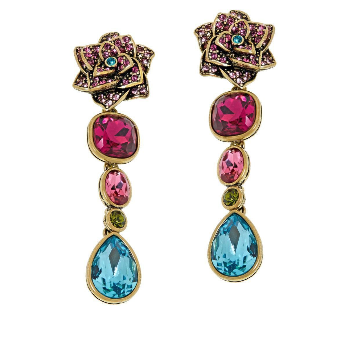 Pendientes colgantes florales "Rebosantes de gemas" de Heidi Daus
