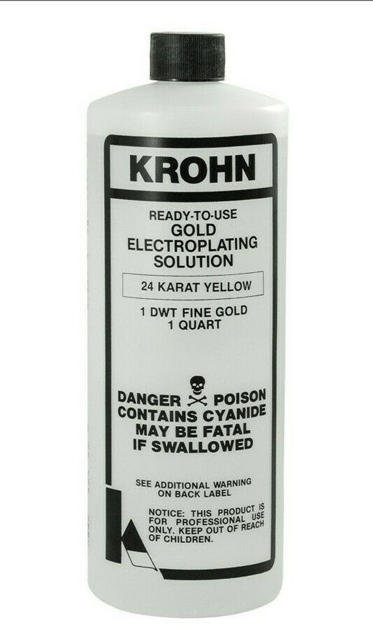 KROHN GOLD PLATING SOLUTION 24K, 18K, 14K, PINK ROSE GOLD GREEN SILVER