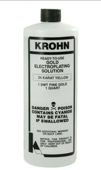 KROHN GOLD PLATING SOLUTION 24K, 18K, 14K, PINK ROSE GOLD GREEN SILVER