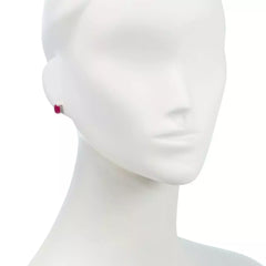Colleen Lopez Sterling Silver "So in Love" 1ctw Red Ruby Stud Earrings