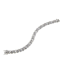 Victoria Wieck Sterling Silver Round & Baguette San Marco Bracelet, 8"