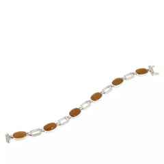 Pulsera reversible Jay King de plata esterlina con turquesa y ámbar color caramelo, 16,7 cm