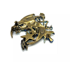 Kirks Folly Moon Diva Blue Enamel Witch Pin, 3"