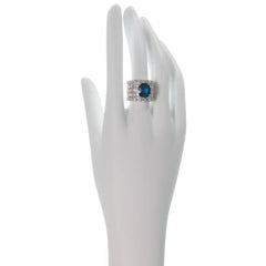 Colleen Lopez Sterling Silver London Blue Topaz & White Zircon Band Ring, Size 6
