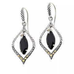 Bali Designs Sterling Silver Marquise Spinel Cable Hook Drop Earrings, 2"