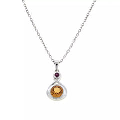 Paul Deasy Sterling Silver Hessonite & Rhodolite Pendant Necklace, 18"
