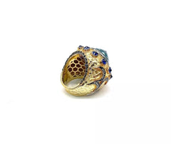 HSN Goldclad Sterling Silver Jewels of Istanbul Sky Blue Topaz Ring, Size 6