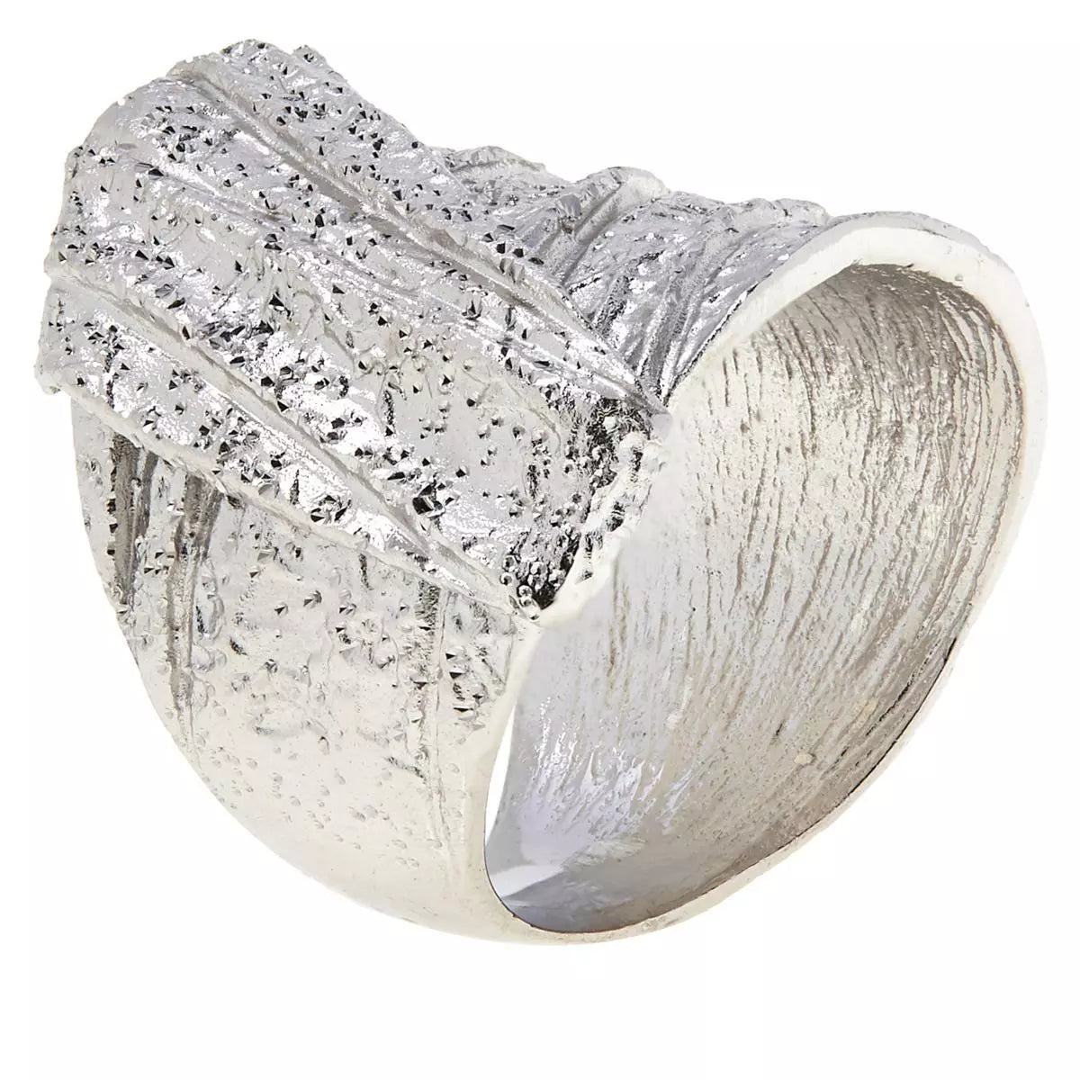 Bianca Milano Sterling Silver Textured Ring, Size 6