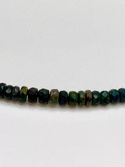 Colleen Lopez Sterling Silver Faceted Black Opal Beaded Necklace. 18"