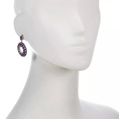 Gem Treasures Sterling Silver Amethyst & Rhodolite Drop Earrings, 1-1/4"