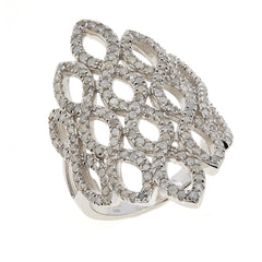 Colleen Lopez Sterling Silver PavÃ© Diamond Ring â€“ 0.90ctw â€“ Size 6