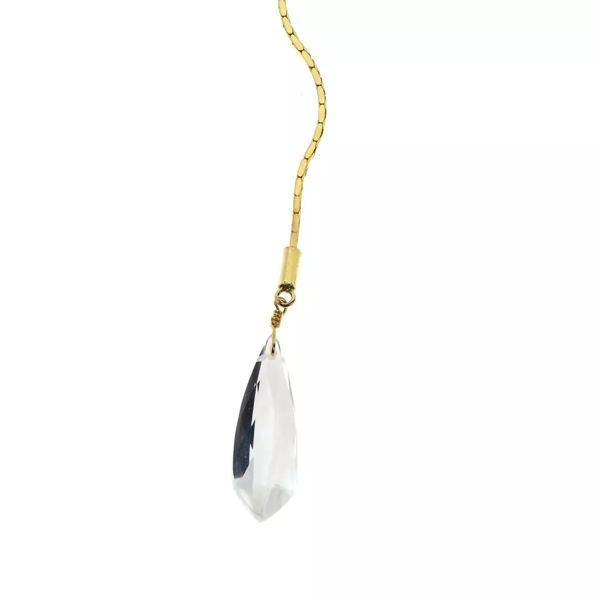 Herkimer Mines Sterling Silver Goldclad "Diamond" Quartz Fancy Cut  Y-Necklace, 16"