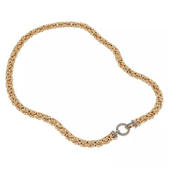 Sevilla Sterling Silver GoldClad Byzantine Necklace with Spinel Clasp. 18"