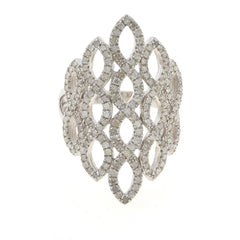 Colleen Lopez Sterling Silver PavÃ© Diamond Ring â€“ 0.90ctw â€“ Size 6