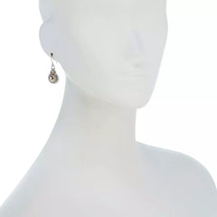 Bali RoManse Sterling Silver 2-Tone Multigem Crescent Moon Drop Hook Earrings