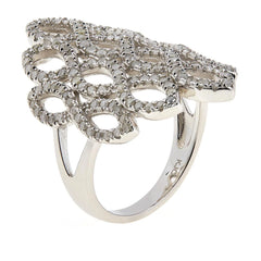 Colleen Lopez Sterling Silver PavÃ© Diamond Ring â€“ 0.90ctw â€“ Size 6