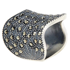 Colleen Lopez Sterling Silver Marcasite Wave Ring, Size 6
