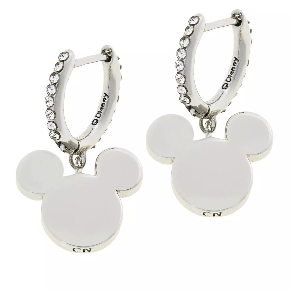 BaubleBar Silvertone Disney Mickey Mouse Hugger Hoop Earrings