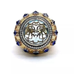 HSN Goldclad Sterling Silver Jewels of Istanbul Sky Blue Topaz Ring, Size 6