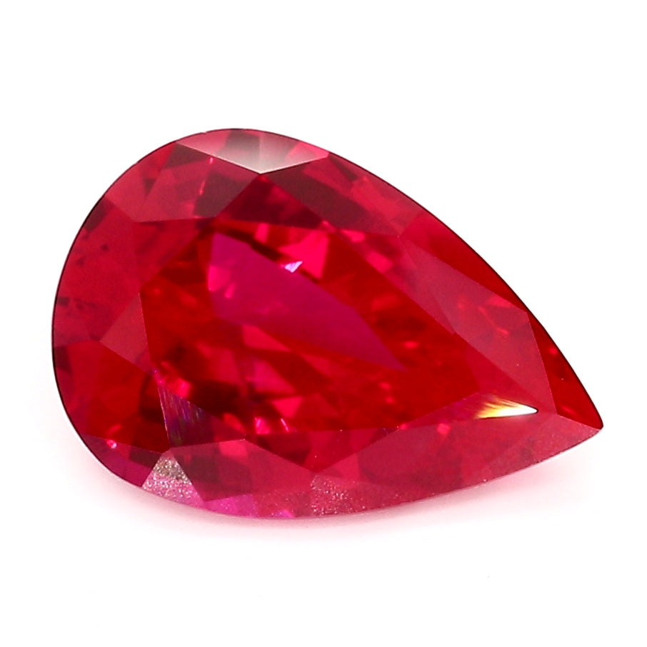 Lab Ruby Pear 17x11mm Lannyte Manmade