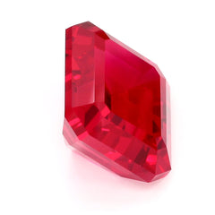 Lab Ruby Emerald Cut 10x8mm Lannyte Manmade