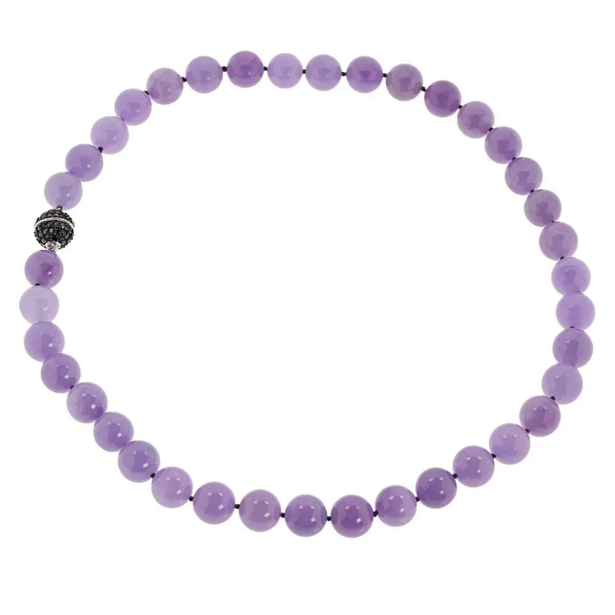 Jade of Yesteryear Sterling Silver Purple Jade Necklace, 20" | Jewelry & Watches:Fine Jewelry:Fine Necklaces & Pendants:Gemstone