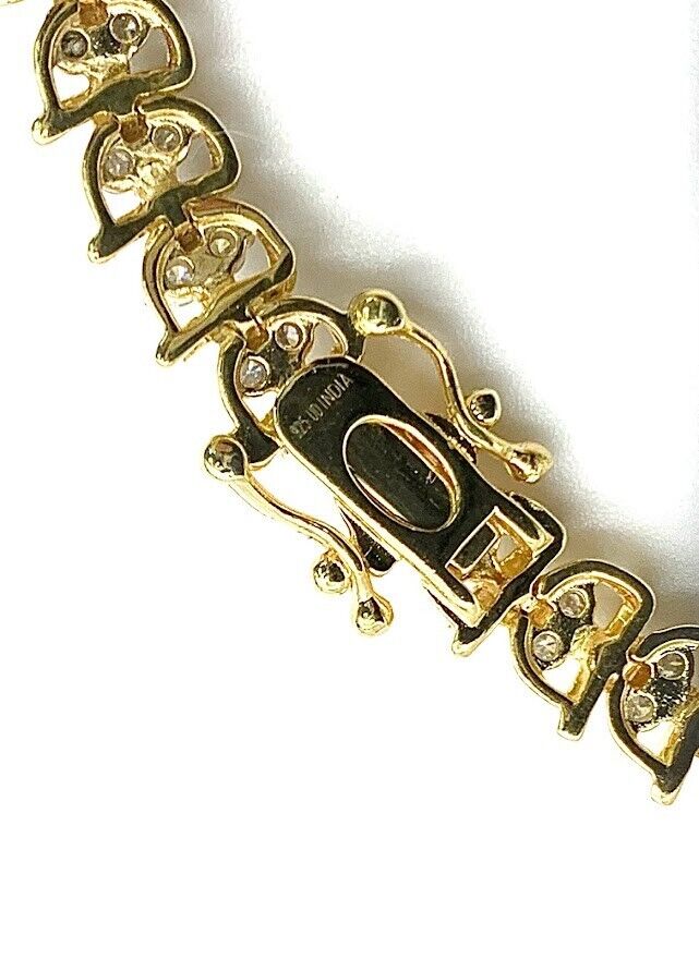 HSN Sterling Silver Goldclad Genuine Diamond Tennis Bracelet. 7-1/4" | Jewelry & Watches:Fine Jewelry:Bracelets & Charms