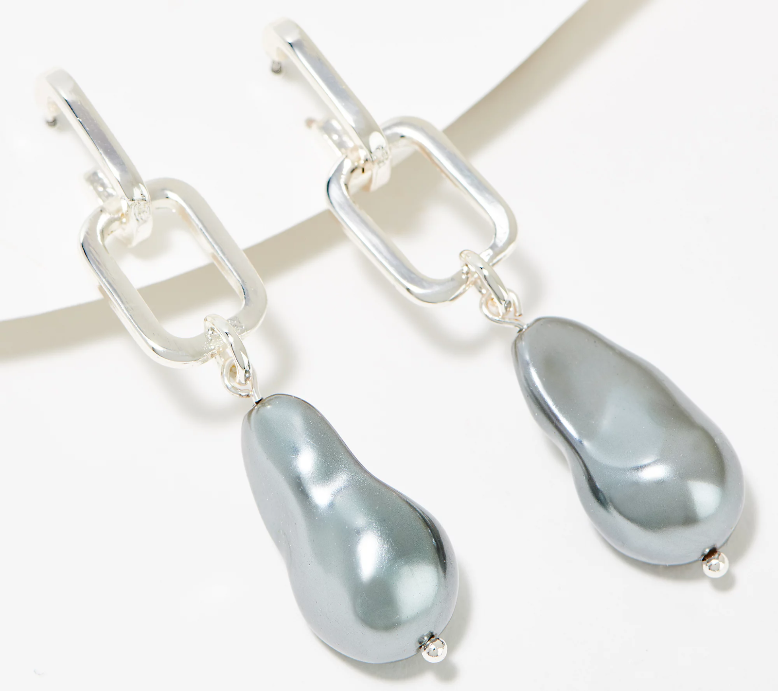 Joan Rivers Baroque Grey Simulated Pearl Drop Earrings Silvertone | Jewelry & Watches:Fashion Jewelry:Earrings